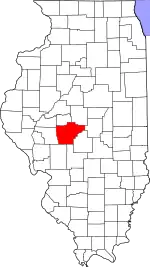 State map highlighting Sangamon County