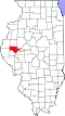 State map highlighting Schuyler County