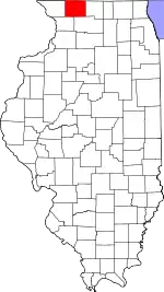 Map of Illinois highlighting Stephenson County