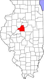 State map highlighting Tazewell County