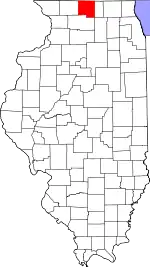 State map highlighting Winnebago County