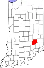 Map of Indiana highlighting Decatur County