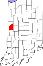 State map highlighting Fountain County