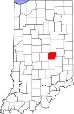 State map highlighting Hancock County