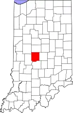 State map highlighting Hendricks County