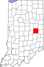 Map of Indiana highlighting Henry County