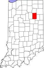 State map highlighting Huntington County