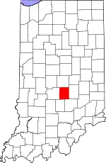 State map highlighting Johnson County