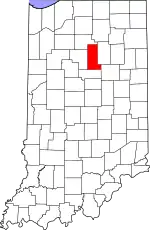 Map of Indiana highlighting Miami County