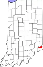 State map highlighting Ohio County