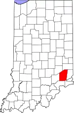 State map highlighting Ripley County