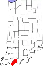 State map highlighting Spencer County