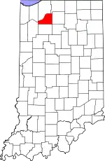 State map highlighting Starke County