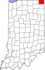 State map highlighting Steuben County