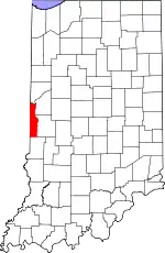 Map of Indiana highlighting Vermillion County