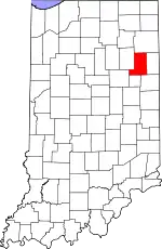 State map highlighting Wells County