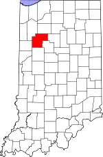 Map of Indiana highlighting White County