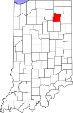 State map highlighting Whitley County