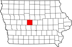 Map of Iowa highlighting Boone County