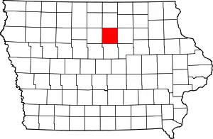 Map of Iowa highlighting Franklin County