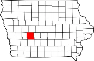 Map of Iowa highlighting Guthrie County