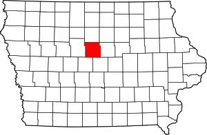 Map of Iowa highlighting Hamilton County