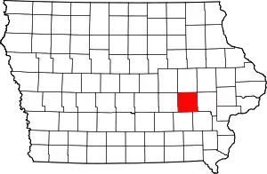 State map highlighting Iowa County