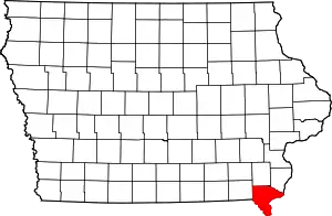 State map highlighting Lee County