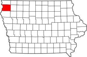 State map highlighting Sioux County