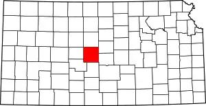 Map of Kansas highlighting Barton County