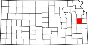 State map highlighting Franklin County