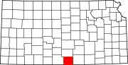 State map highlighting Harper County