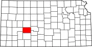 State map highlighting Hodgeman County