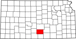 State map highlighting Kingman County