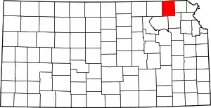 State map highlighting Nemaha County