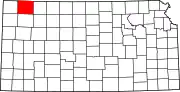 State map highlighting Rawlins County