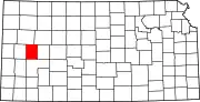 Map of Kansas highlighting Scott County