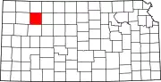 Map of Kansas highlighting Sheridan County