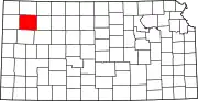 Map of Kansas highlighting Thomas County