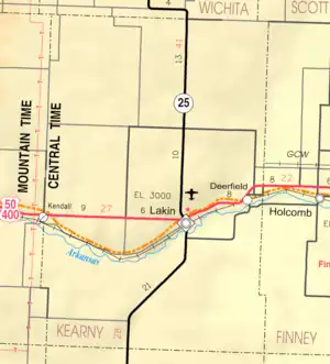 KDOT map of Kearny County (legend)