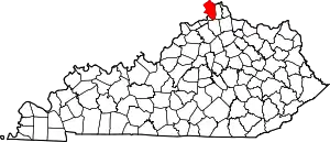 State map highlighting Boone County