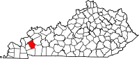 State map highlighting Caldwell County