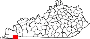 Map of Kentucky highlighting Calloway County