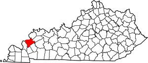 Map of Kentucky highlighting Crittenden County