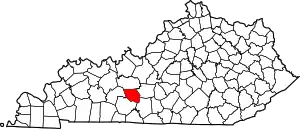 State map highlighting Edmonson County