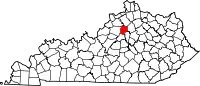 State map highlighting Franklin County