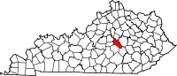 State map highlighting Garrard County