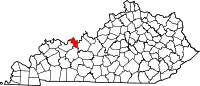 State map highlighting Hancock County