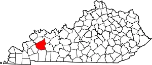 Map of Kentucky highlighting Hopkins County