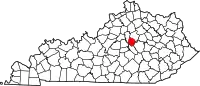 State map highlighting Jessamine County